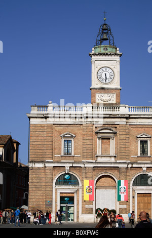 The civic tower in Piazza del Popolo, Ravenna, Italy Stock Photo