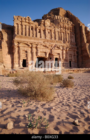The Royal Tombs carved out of the west face of al Khubtha mountain ...