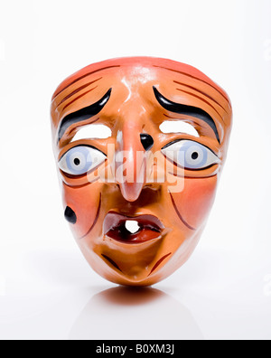 Peruvian paper mache mask of human face with nose wart and pucker lips for  kiss and blue eyes Stock Photo - Alamy