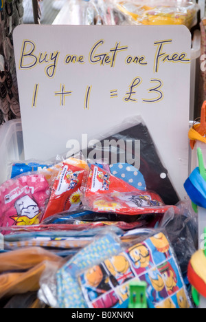 Market stall buy one get one free deal England UK Stock Photo
