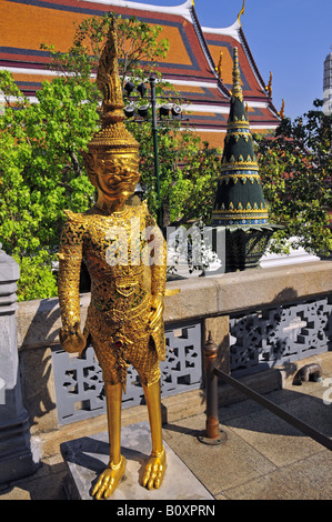 golden daemon guard at Wat Phra Kaeo, Thailand, Bangkok Dschaks Stock Photo