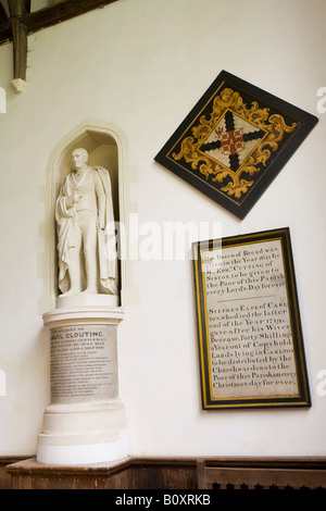 UK England Suffolk Kelsale Church of St Peter and Mary interior Samuel Clouting memorial and charity board Stock Photo