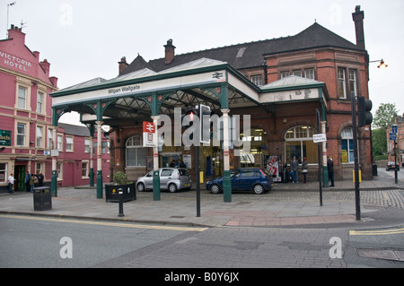 Wigan Wallgate railway station exterior Lancashire UK Stock Photo