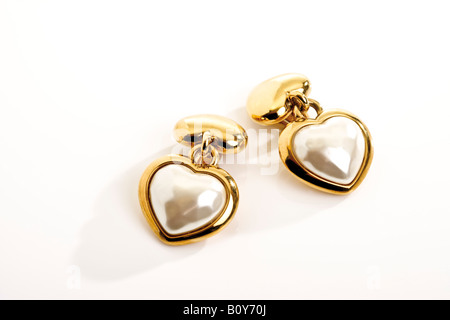 Heart shaped earrings Stock Photo