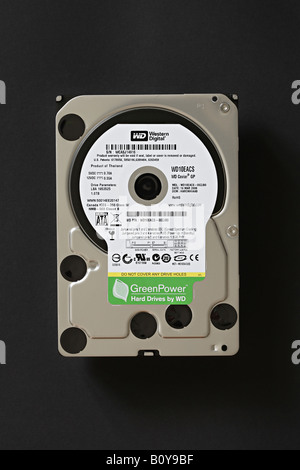 Eco friendly computing - computer hard drive with considerably reduced power consumption by manufacturer Western Digital Stock Photo