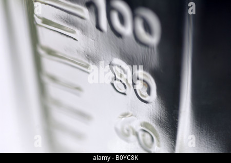 A graduated cylinder is a piece of laboratory apparatus used to measure the volume of a liquids chemicals or solutions. Accurate and precise equipment Stock Photo