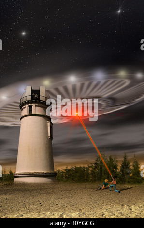 Science-Fiction Illustration Alien Invasion Stock Photo