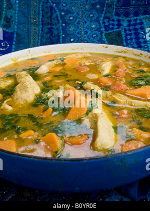 Chicken and vegetable curry, Indian style Stock Photo