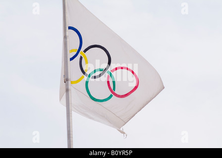 Olympic Flag Stock Photo
