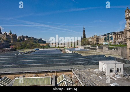 Roof structure of the west end of Waverley Railway Station in Edinburgh Scotland Stock Photo