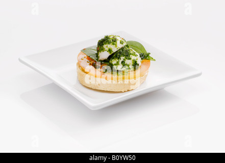 Sandwich with cheese, mozarella and fresh herbs Stock Photo