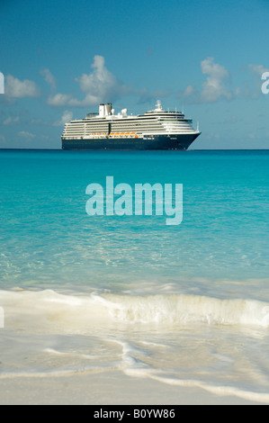 The Holland America cruise ship Westerdam anchored off Half Moon Cay Bahamas Stock Photo