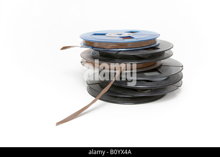 Small professional audio tape reels Stock Photo