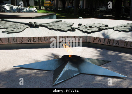 An eternal flame commemorates all Cuban heroes in the pavilion outside the Museo de la Revolucion Havana Centro Stock Photo