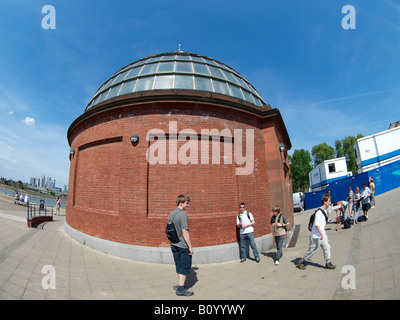 The entrance to the Greenwich Foot Tunnel which runs under the  River Thames to the Isle of Dogs Stock Photo