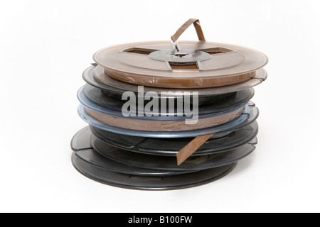 Small professional audio tape reels Stock Photo