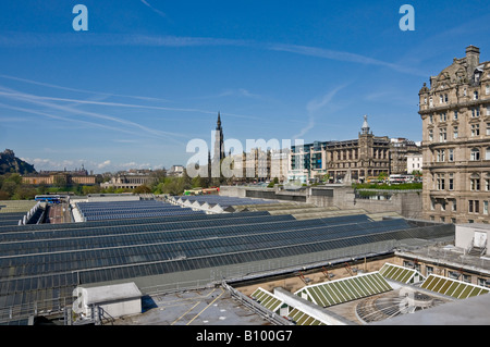 Roof structure of the west end of Waverley Railway Station in Edinburgh Scotland Stock Photo