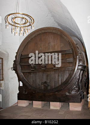 Huge oak wine barrel in Heidelberg castle (Heidelberger schloss) Germany Stock Photo