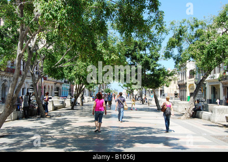 The promenade on the Prado officially called the Paseo de Marti in Havana Centro Stock Photo