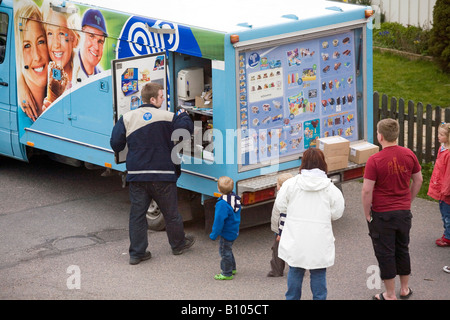 Swedish mobile ice cream vendor Stock Photo