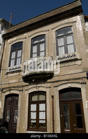 typical urban house in Povoa de Varzim, Portugal Stock Photo