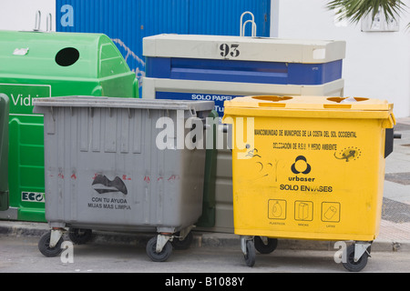 Spanish Recycling Bins Spain Stock Photo - Alamy