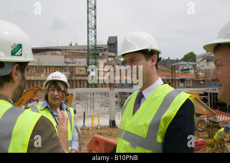 Nick Clegg and Matthew Taylor visit St Austell, Cornwall to see the progress of the town centre regeneration program. Stock Photo