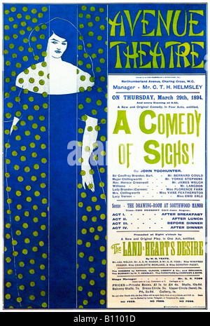 Aubrey Beardsley A Comedy Of Sighs 1894 poster by the Art Nouveau graphic artist for a production at the Avenue Theatre Stock Photo
