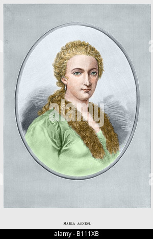 Maria Gaetana Agnesi, 1718 - 1799, Italian scholar and mathematician. Stock Photo