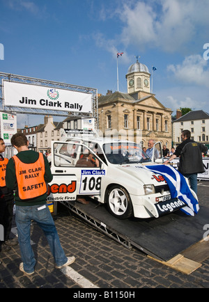 Kelso Scotland the Jim Clark Rally 2008 a May Bank Holiday event annually security staff for public safety Stock Photo