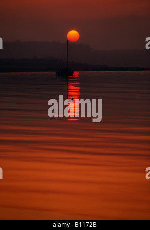 Sunset and Sea, Skerries, County Dublin, Ireland Stock Photo