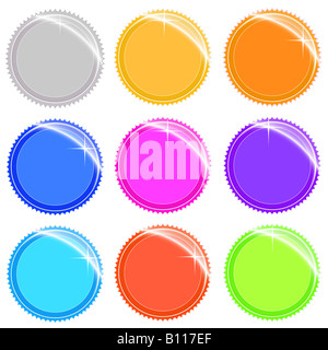 Vector illustration of shiny and glossy web tags and stickers in different colors Easily editable Stock Photo