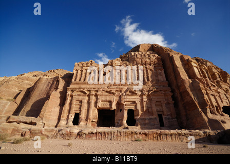 Palace Tomb The Royal Tombs carved out of the west face of al Khubtha mountain Nabataean ancient town Petra Jordan Arabia Stock Photo