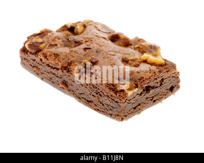 Fresh Sweet Chocolate And Walnut Brownie Snack Isolated Against A White Background With No People And A Clipping Path Stock Photo