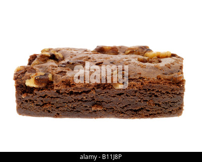 Fresh Sweet Chocolate And Walnut Brownie Snack Isolated Against A White Background With No People And A Clipping Path Stock Photo