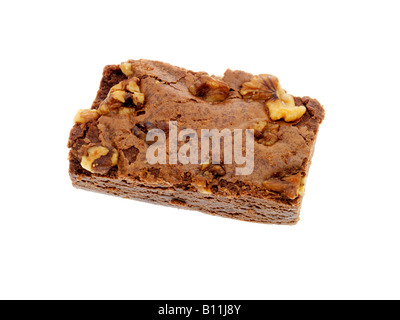 Fresh Sweet Chocolate And Walnut Brownie Snack Isolated Against A White Background With No People And A Clipping Path Stock Photo