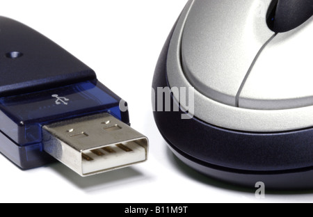 Cordless Mouse and Transmitter Stock Photo