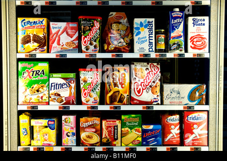 Snacks in a vending machine Stock Photo