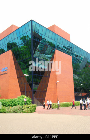 HBOS Financial Services, The 'Blue Leanie' Office Block, Walton Street, Aylesbury, Buckinghamshire, England, United Kingdom Stock Photo