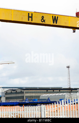 6th April 2008 The Harland and Wolf shipyard cranes Belfast Stock Photo