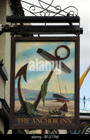 Pub sign - The Anchor Inn, Cowes Isle of Wight. Stock Photo