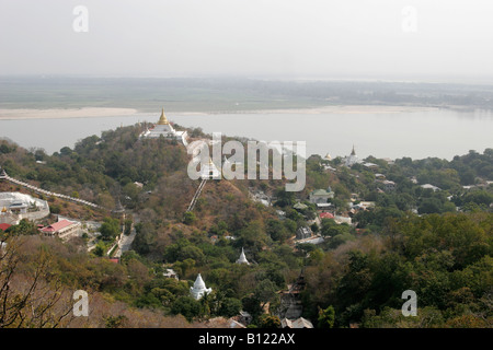 View from the top of Sagaing hill near Mandalay, Myanmar (Burma) Stock Photo