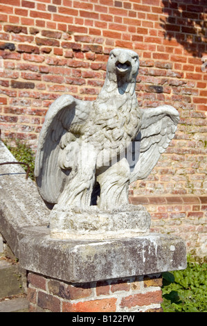 Stone statue of eagle on steps Waterlow Park Highgate London England UK Stock Photo