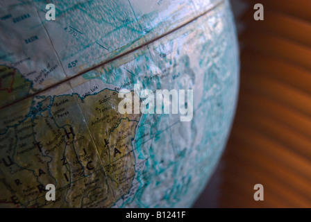 Close up on Globe and Blinds Stock Photo