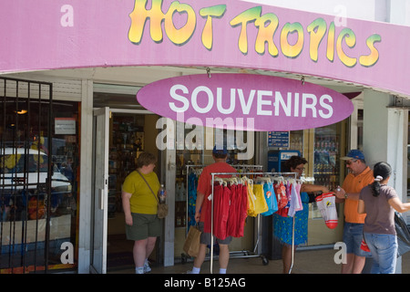 Downtown shopping tourist area of Georgetown Grand Cayman Cayman Islands in the Caribbean Stock Photo