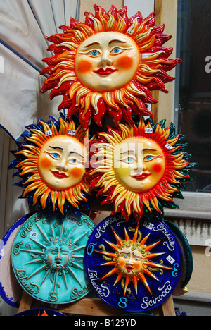 figures sun souvenir ceramic outside alamy sicily italy taormina lipari isola messina