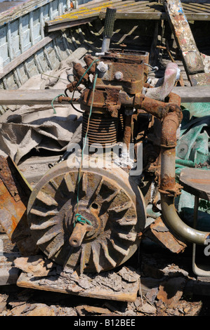 Rusting old boat engine Stock Photo