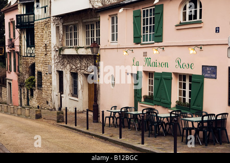 La Maison Rose, Montmartre, Paris, France Stock Photo