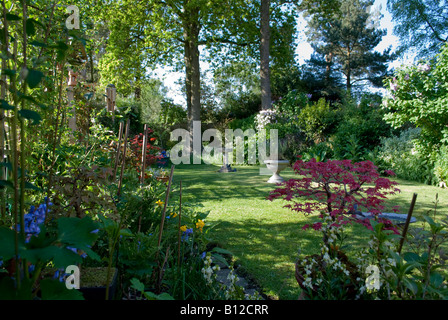 Typical English domestic town garden Stock Photo