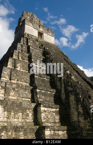 Temple One at the ancient Mayan city of Tikal in Guatemala, Central America Stock Photo